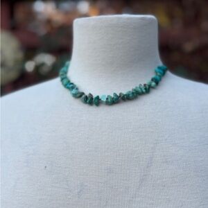 Vintage turquoise w/Sterling Beaded Necklace